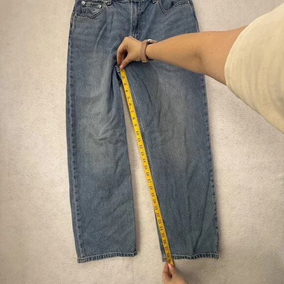 Levis Premium Loose Straight Jeans Mens 29x30 Blue Denim Waterless Relaxed Fit - Picture 8 of 15